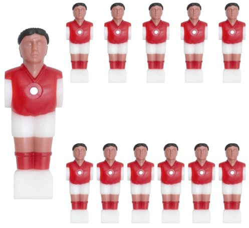 POFET 12 Stück Tischfußball Fußball Mann Guy Spieler - Tischfußball Zubehör - Perfekt für Spieler Turnier Ersatzteile Rot