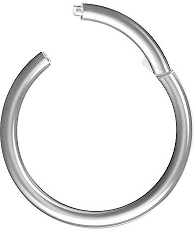 Piersando Titan Piercing Ring für Septum Tragus Helix Ohr Nase Lippe Brust Intim Nasenpiercing Ohrpiercing Lippenpiercing Clicker Scharnier Silber 0,8mm x 8mm