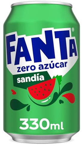 Fanta Sandía Sin Azúcar - Refresco con 4% de Zumo de Sandía - Lata 330 ml