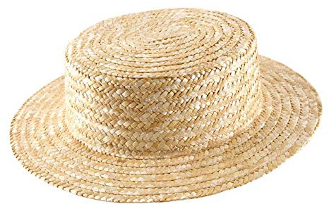 Classic Italy - Chapeau canotier Paille Homme ou Femme Nude Boater - Taille 62 cm - Naturel