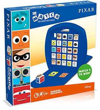 Winning Moves GmbH WIN42598 Top Trumps Match - The Crazy Cube Game - Pixar Movie Characters Disney Brettspiele, One Size