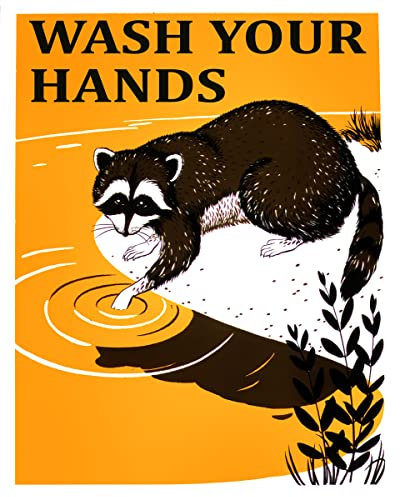 WallBUddy Wash Your Hands Poster Bathroom Poster Bathroom Sink Print (84cm x 118.9cm (A0))