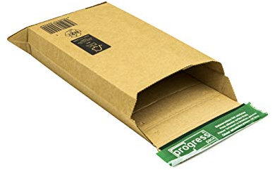 Versandtasche Premium PP W01.02, Wellpappe, 272 x 187 x 50mm, DIN A5,braun - mit Klebestreifen (10)