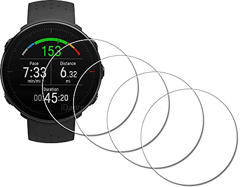 iDaPro Displayschutz für Polar Vantage M, 9H Glas | 4-Pack + ABS Box. 9H Härte, Anti-Kratzer, Anti-Blase, HD-Klarheit, Anti-Fingerabdruck, Einfache Installation
