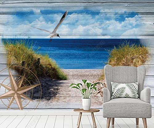 Papier Peint Panoramique Paysage De Bord De Mer Papier Peint 3D Tapisserie Murales Chambre Salon Décoration,150x105cm