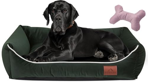 FUUFEE Hundebett sehr große Hunde, Orthopädische Hundeliege, Hundekorb - wasserdicht & rutschfest - Größe 120 x 90 cm Tiefgrün, hergestellt in der EU