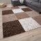 THE RUGS Area Rug – Modern Luxury Shaggy Rug, Multicolour Pattern Carpet, Ultra Soft for Bedroom, Living Room, Kids Room, (160x230 cm, Brown)