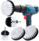 BOZKAA Bürstenaufsatz Bohrer Set 4 Stück Bürste für Akkuschrauber 2 Zoll / 3,5 Zoll / 4 Zoll / 5 Zoll Akku-Bohraufsatz, Power Scrubber Reinigungsbürsten-Kit für Felgen, Küche, Auto