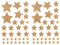 Oblique Unique® 64 Sterne Sticker Stern Aufkleber mit Glitzereffekt für Weihnachten als Weihnachtsdeko zum Basteln Dekorieren Scrapbooking Spielen (Champagner)