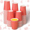 100 Stück 266 ml rot und weiß karierte Pappbecher Karierte Einwegbecher Weihnachten Party Tasse Rot Gingham Kaffee Tee Trinkbecher Party Zubehör für Weihnachten Picknick Urlaub Hochzeit Geburtstag