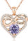 Jewlpire Infinity Heart Necklace for Women Girls with 925 Sterling Silver Chain, CZ Diamond Rose Gold Necklaces for Women Christmas, Valentines, Birthday, Gift for Women Wife-Alexandrite