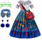 JMOCD Mirabel Kleid Kostüm,Prinzessinnenkleid mit Umhängetasche, Brille, Haargummis und Ohrring für Mädchen, Halloween Fasching Geburtstag Party Cosplay Outfit (140)