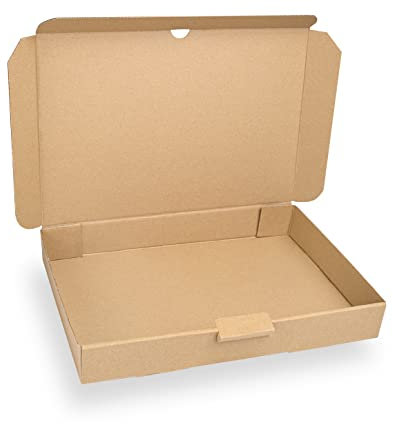 100 Maxibriefkarton von Hairlich | Karton | Falttasche | Karton zum verschicken | Büchersendung | Braun | Versand Post Tasche | Faltschachtel | DHL Warensendung | 350x250x50mm