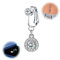 YAODCA Faux Piercing Nombril pour Femme Clip sur Anneaux de Nombril Acier Chirurgical 316L CZ Papillon Coeur Faux Piercing Nombril Non Percé Piercing Bijoux avec Boîte Cadeau 1