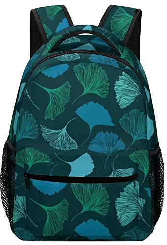 Rucksäcke, Computer-Büchertasche, 41,9 cm, großes Fassungsvermögen, Pflanzen-Ginkgo-Blätter-Muster, für Schule, Studenten, Geschäftsreisen, lässig, Wandern, Tagesrucksack