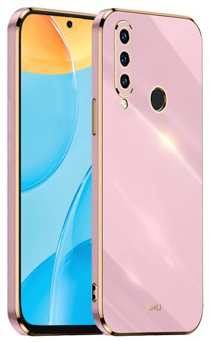 EASSGU Galvanisierter Rahmen Handyhülle für Samsung Galaxy A20s (6.5 Inches), Weiche TPU Silikon Schutzhülle - Violett