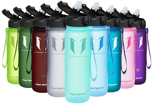 Super Sparrow Water Bottle with Straw - 1000ml - Non-Toxic BPA Free Tritan Sports Water Bottle - Leak Proof Gym Bottle