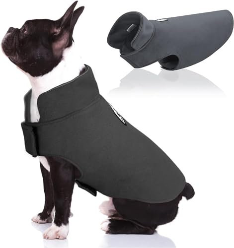 DENTRUN Hundemantel Winter für Kleine Grosse Mittelgroßer Hunde Weste Hundepullover Fleece Warm Hundejacke Pullover Hunde Wintermantel Winterjacke Winddichte Kaltwetter Hundebekleidung,Grau,XS
