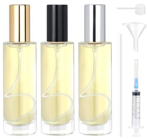 Omsscun 3 Piezas Atomizador Perfume Recargable, Botella de Perfume 30ml, Decants Perfumes, Frasco Perfume Recargable, Bote Colonia Recargable, Perfumador Recargable para la Aviación, Viajar