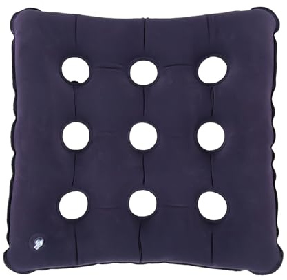 IBEIKE Air Aufblasbares Sitzkissen - Druckkissen für Boden Air Sitzkissen Kissen mit Pumpe, Quadratisches Auto Büro Sitzkissen zur Linderung von Dekubitus, Gesundheitsvorsorge (Dunkelblau)