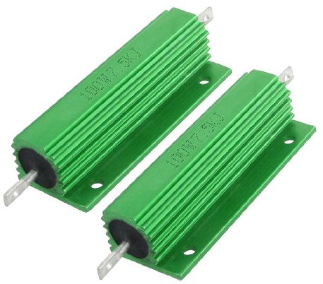 FACSER Coquille en Aluminium Vert vis onglets montés 100W 5% 7.5K Ohm résistances 2 pièces