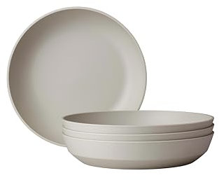 Mepal - Plato hondo 4 piezas Silueta - Apto para lavavajillas y microondas - Platos de plástico - Platos llanos - Vajilla - 21 cm - Nordic white