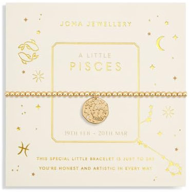 Joma Jewellery STAR SIGN A LITTLE PISCES Gold Plated Bracelet in 17.5 cm stretch