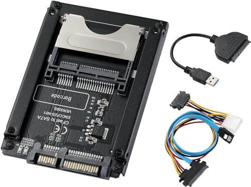 YABOANG CFast auf SATA SSD Adapter Kartengehäuse, CFast 2.0 Kartenleser auf 22Pin SATA 3.0 SSD Konverter mit SATA-Kabel, Speicherkartenadapter unterstützt PC Laptop Notebook für WinXP/7/8/10, Linux