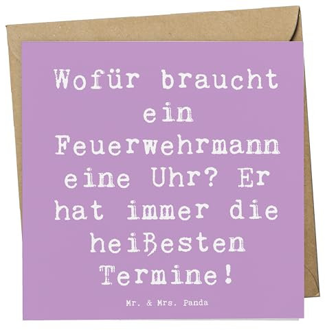 Mr. & Mrs. Panda Deluxe Karte Spruch Feuerwehrmann Termine - Lavendeltraum