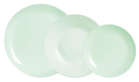 Luminarc Diwali Paradise Vajilla Opal 18 Piezas - 6 Personas Opal Apto Microondas Apto Frigorífico Ecológico