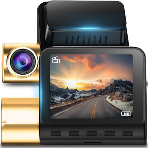 Retoo Dashcam Auto 4K/2K Vorne – Autokamera 170° Weitwinkelkamera mit GPS, WiFi, Nachtsicht, G-Sensor, Loop-Aufnahme, Parkmodus, LED 2 Display, Unterstützt MicroSD-Karte, Schwarz