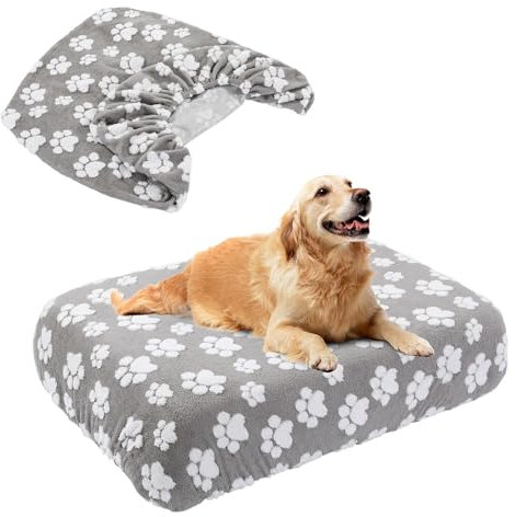 BALAPET Waschbarer Hundebett-Bezug, 100 % wasserdicht, weicher Plüsch-Samt, nur Ersatz, passgenauer, wiederverwendbarer Bezug für Haustiermattenbett (91,4 x 68,6 x 15,2 cm)