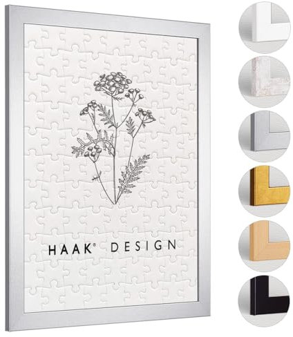 Haak Puzzlerahmen Lavanda Alu geschliffen (Dekor) 48 X 64 cm (ca. 1000 Teile) Bilderrahmen Rahmen für Puzzle