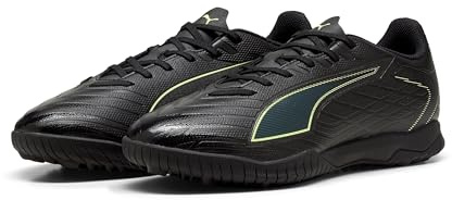 PUMA Unisex Ultra 6 Play Turf Football Boots, PUMA Black-Fizzy Light-Green Terrain, 9 UK