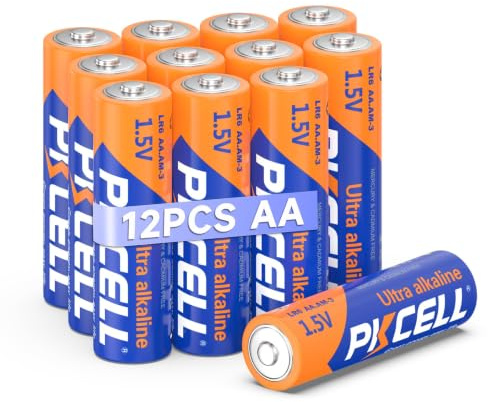 PKCELL AA LR06 Batterien, 1,5 V Hochleistungs-Einwegbatterien 12er-Pack Doppel-A-Batterien für Tastaturen, Uhren, Kinderspielzeug, Fernbedienungen (10 Jahre Haltbarkeit) X 12 Stück