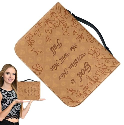 Buchhülle aus PU-Leder, Bibelhülle Bibel-Schutzhülle mit Griff,Manuelle Schutzhülle, PU-Leder-Büchertasche, Bibel-Schutzhülle, Buchcover-Einkaufstasche