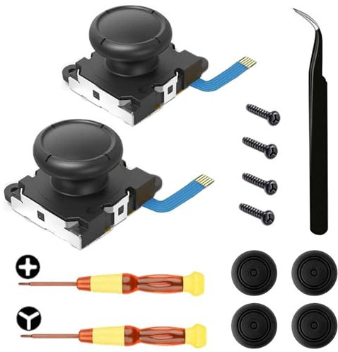 FeiOne Hall Effect JoyCon Joystick 1 Pair, Hall Effect Joystick Reparaturset, Joy Con Repair für NS Switch/Switch OLED Joy-Con/Switch Lite, joy con switch Reparatur Ersatz Set, No Drift