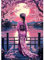 QENSPE Diamond Painting Japanische Frau, Kirschblüten Diamond Art Set Erwachsene, Kristall Diamant Malerei DIY Diamant Kunst Handwerk für Haus Zimmer Wand Dekor 30x40cm