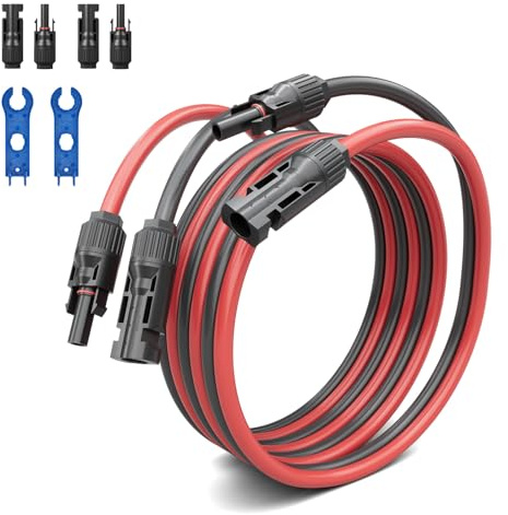 Pjerjzn Solarkabel Verlängerung 4mm², beidseitig mit MC4-Steckern, 1.5M – TÜV zertifiziertes H1Z2Z2-K PV Kabel,Plug & Play für PV-Solaranlagen