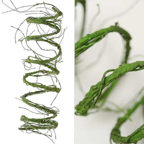 Fosolasi 300 cm / 118 pulgadas flexible verde pequeñas ramas artificiales falso tronco Garland guirnalda de vid cerezo flor de vid puerta de entrada reptil hábitat decoración de pared