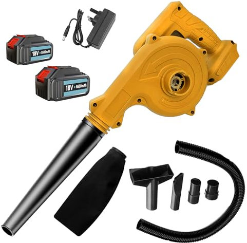 Mini Cordless Leaf Blower - Compatible with Makita 18-20V Battery, Replaces DUB185Z, 150 CFM, 120MPH, 2-in-1 Blow/Suction, Includes 2x 5.5Ah Batteries