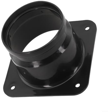 Adaptador de conducto cuadrado a redondo, conector de interfaz de ventilación, placa de montaje de brida de plástico PP para instalación de pared interior (75 mm)