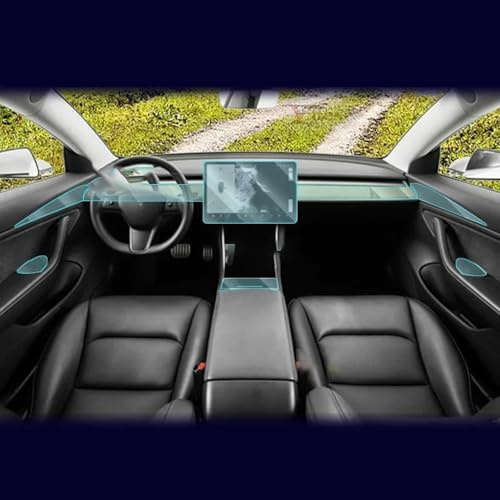 GUOSHENGYO TPU Screen Car Accessories Anti Scratch Full Set Interior Paint Protection Clear Film,For Tesla Model 3 Y 2021-2023 ﻿