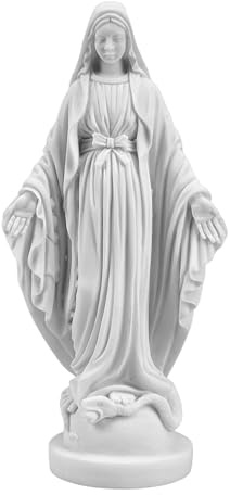 Madonna-Statue Jungfrau Maria - Heilige Unserer Lieben Frau Skulptur - gegossener Marmor handgefertigt in Griechenland - 17,0 cm