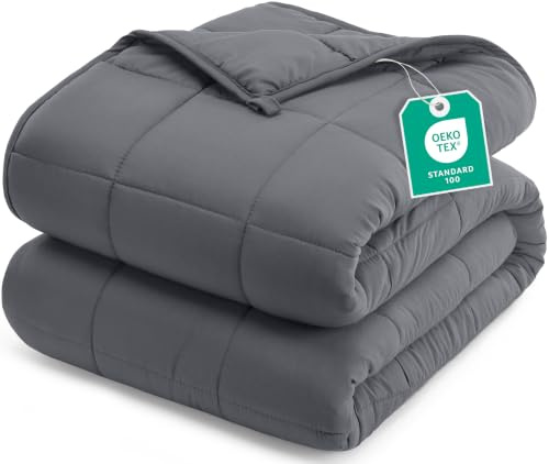 Utopia Bedding Weighted Blanket 6kg (Grey, 125x180 cm) | Microfiber Glass Beads Filling with a Soft Polyester Layer, Comforting Weighted Throw for Sofa, Couch and Bed