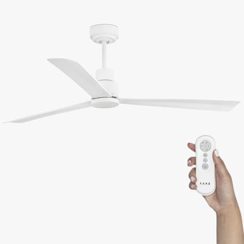 FARO BARCELONA 33487 - NASSAU Ventilador para techo, blanco con motor DC, 3 palas