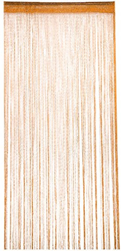 Yinew Fadenvorhang mit Fransen, aus dichtem Polyester, Orange