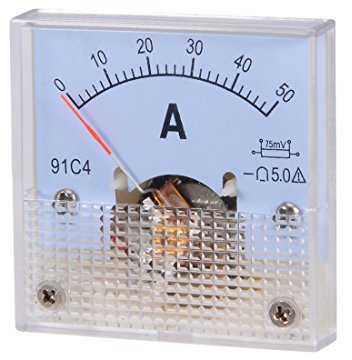 Sourcingmap, misuratore di corrente analogica DC 0-50 A 91 C4, amperometro per test di circuito, carica batteria, amperaggio, tester manometro, confezione da 1