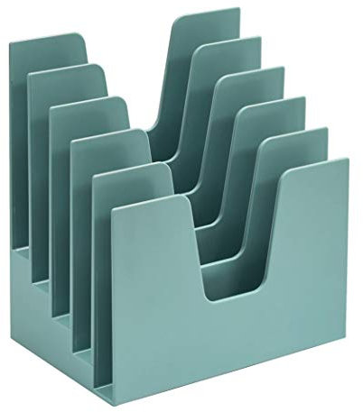 Acrimet Schreibtisch Aktenordner Sortierer Neigung, Kunststoff, 5 Abschnitte für Pasten, Dokumente, Korrespondenz (Grün Farbe)