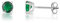 inSCINTILLE Lucciole Orecchini Punto Luce in Argento 925 Rodiato con Zirconia Cubica (Verde, 0.30 cm)